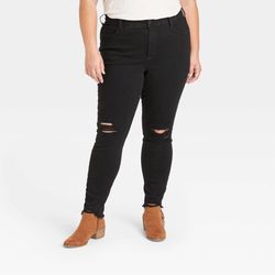 20W - Womens Mid-Rise Skinny Jeans - Universal Thread - Black