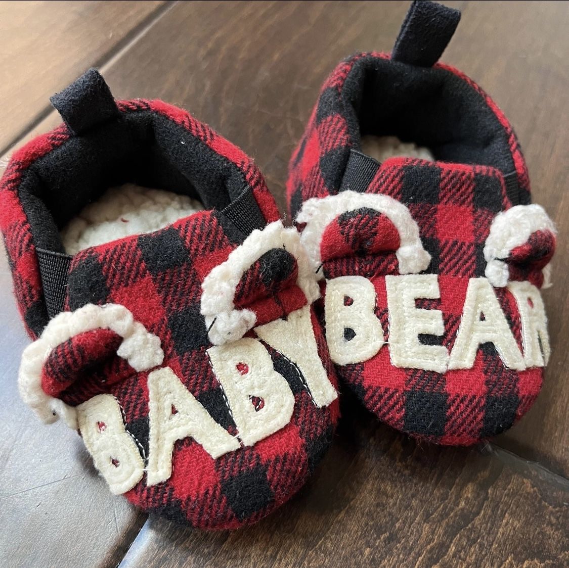 Baby Bear Slippers Buffalo Check 6-9M