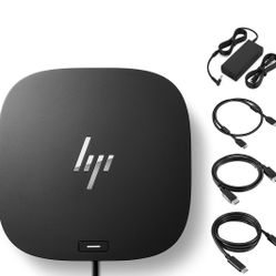 Brand New In The Box HP Docking Station for Laptop Dual Monitor and Charging Bundle - HP USB-C G5 Dock with 120W AC Adapter, HDMI & DP Cable & USB-C C