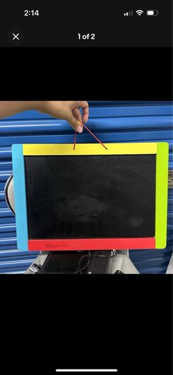 Double-Sided Dry Erase & Chalkboard Board, Color Frame, Hanging Cord