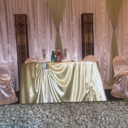 2 Round Satin Mint Green Tablecloths For Weddings/parties