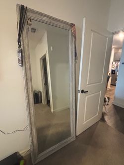 Grey Wooden Mirror