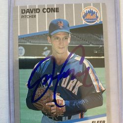 Mets Yankees Autograph Baseball Card David Cone