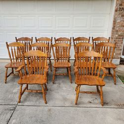 Set of 12 Oak Chairs