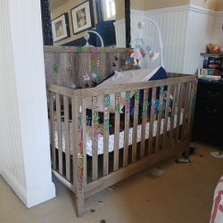 Crib + New Crib Mattress + Crib Toy