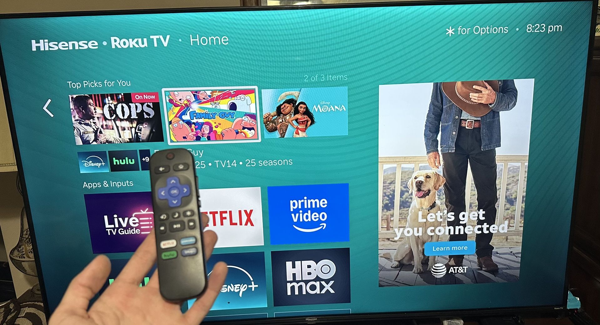 58’ Hisense Roku TV With Remote 