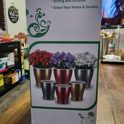 Metallic 6 Flower Pot Set 
