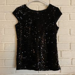 Black Sequin Women’s Blouse Size S