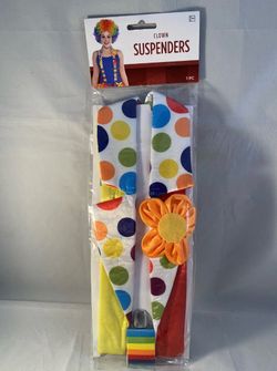 Clown Suspenders Costume Accessory Halloween Mail, female