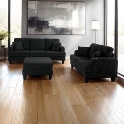 New Corduroy Couch, Loveseat And Ottoman! USB A-C Port! 