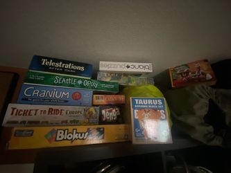 Board games, puzzles, legos