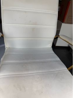White and gold desk chair