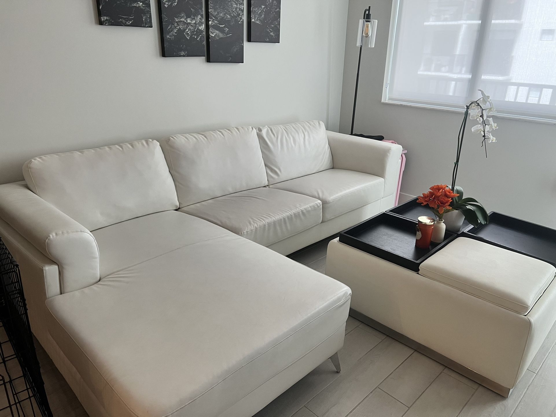 Leather Couch Set w/ Ottoman
