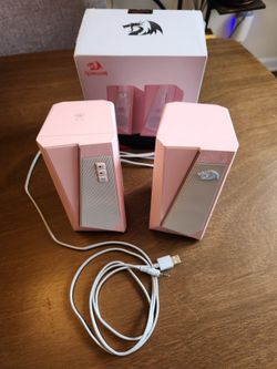 RGB Desktop Speakers (Pink) - RedDragon - w/ box & instructions