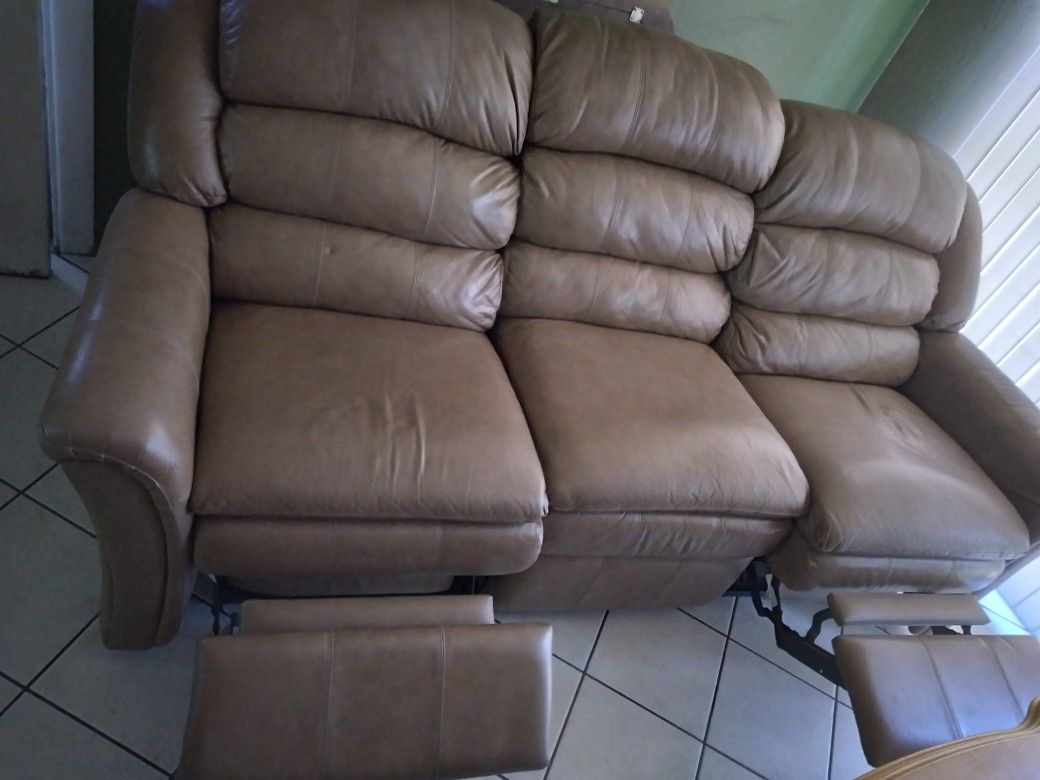 Genuine Leather Sofa From Ashley Furniture.
