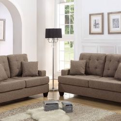 Brand New Coffee Sofa & Loveseat
