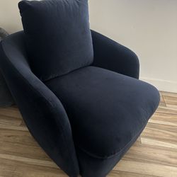 🌀 Article Leigh Swivel Chair – Hale Ink (Dark Blue) – Like New! Coastal Elegance Meets Comfort