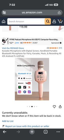 Karaoke Microphone with Digital Screen
