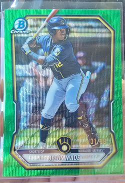 Jesus Made 2025 Bowman Chrome #BCP-245 Green Wave Refractor Prospects /99
