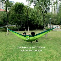 Lightweight Nylon Parachute Camping Hammock - Single & Double Sizes for Outdoor Hiking and Garden Use