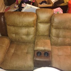 Reclining Loveseat with USB Charging & 2 Cup Holders