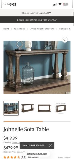 T880-4 Ashley Furniture Mallacar - Black Sofa Table