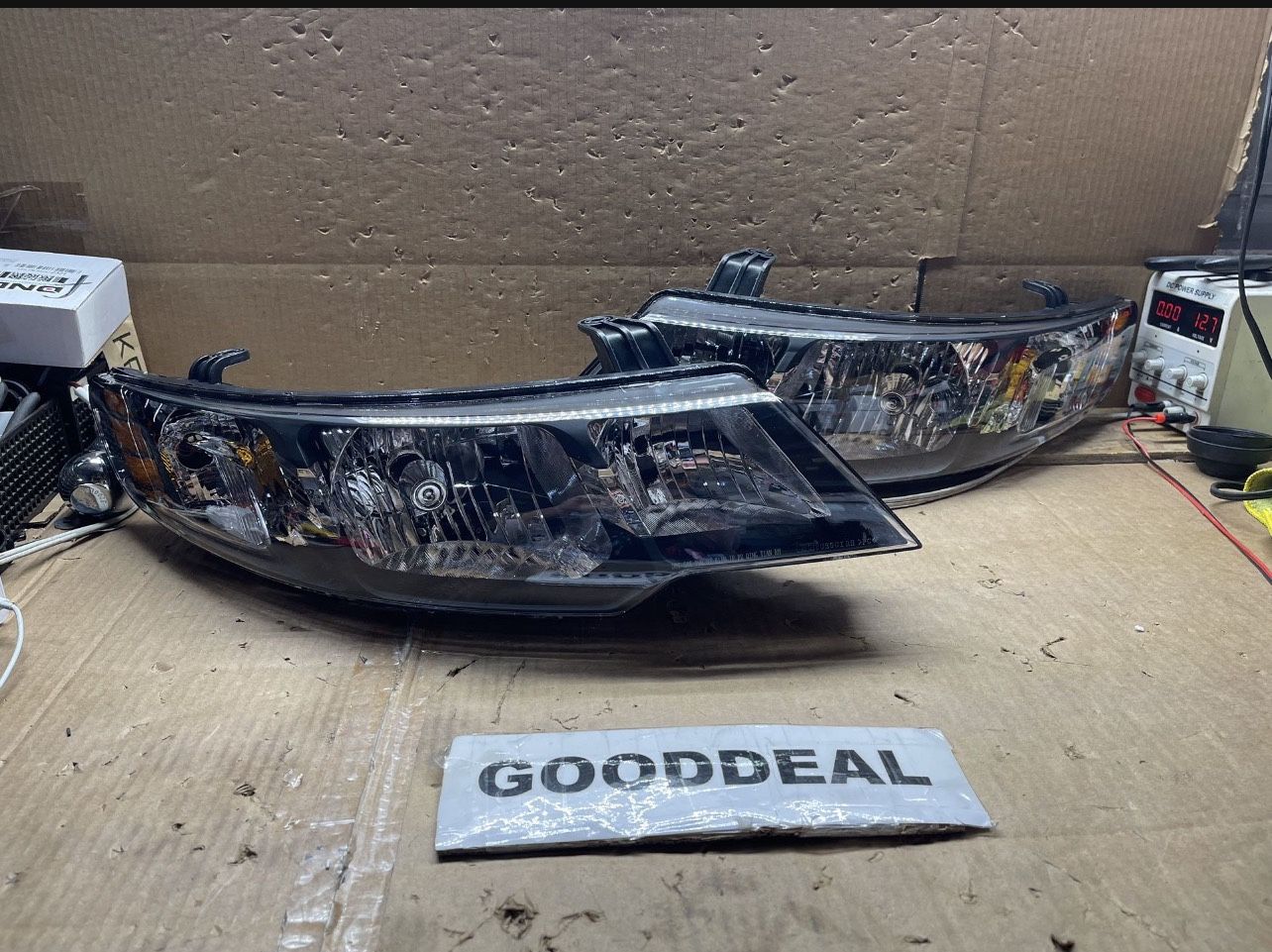 #OH99 Fit 10-13 Kia Forte Koup Projector Housing Chrome Amber Headlights 