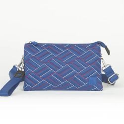 NEW IHKWIP The Triple Entry Quilted Crossbody with Wristlet Strap in Patriotic Navy 