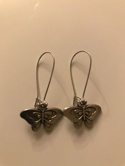 Silver butterfly earrings