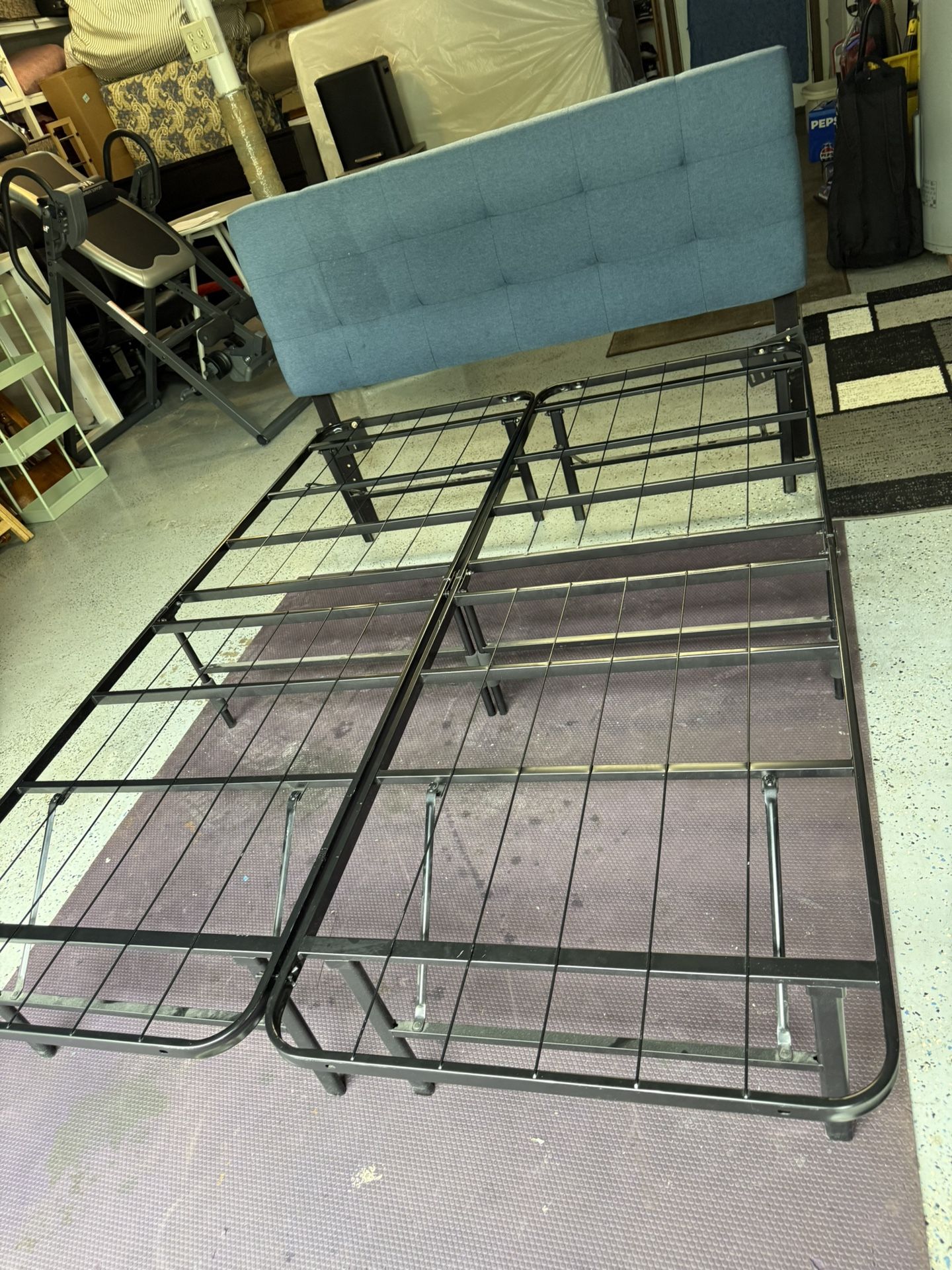 Headboard, 14 Inch Metal Platform Bed Frame, No Box Spring Needed, Sturdy Steel Frame, Adjustable Headboard Height, Full