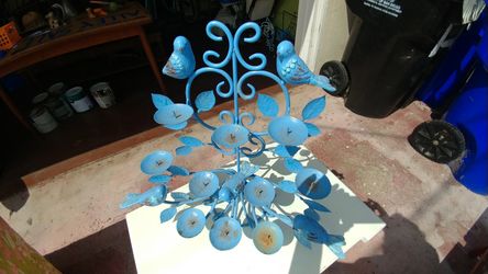 Unique vintage hand painted candleubra