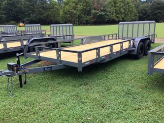 Brand New 6’10”x20’ UTILITY TRAILER with a gray powder coat finish