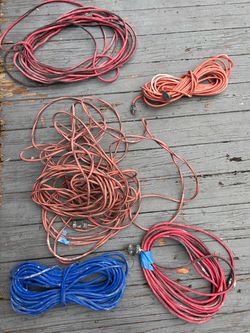 Lot of 5 Heavy Duty Extension Cords Various Lengths