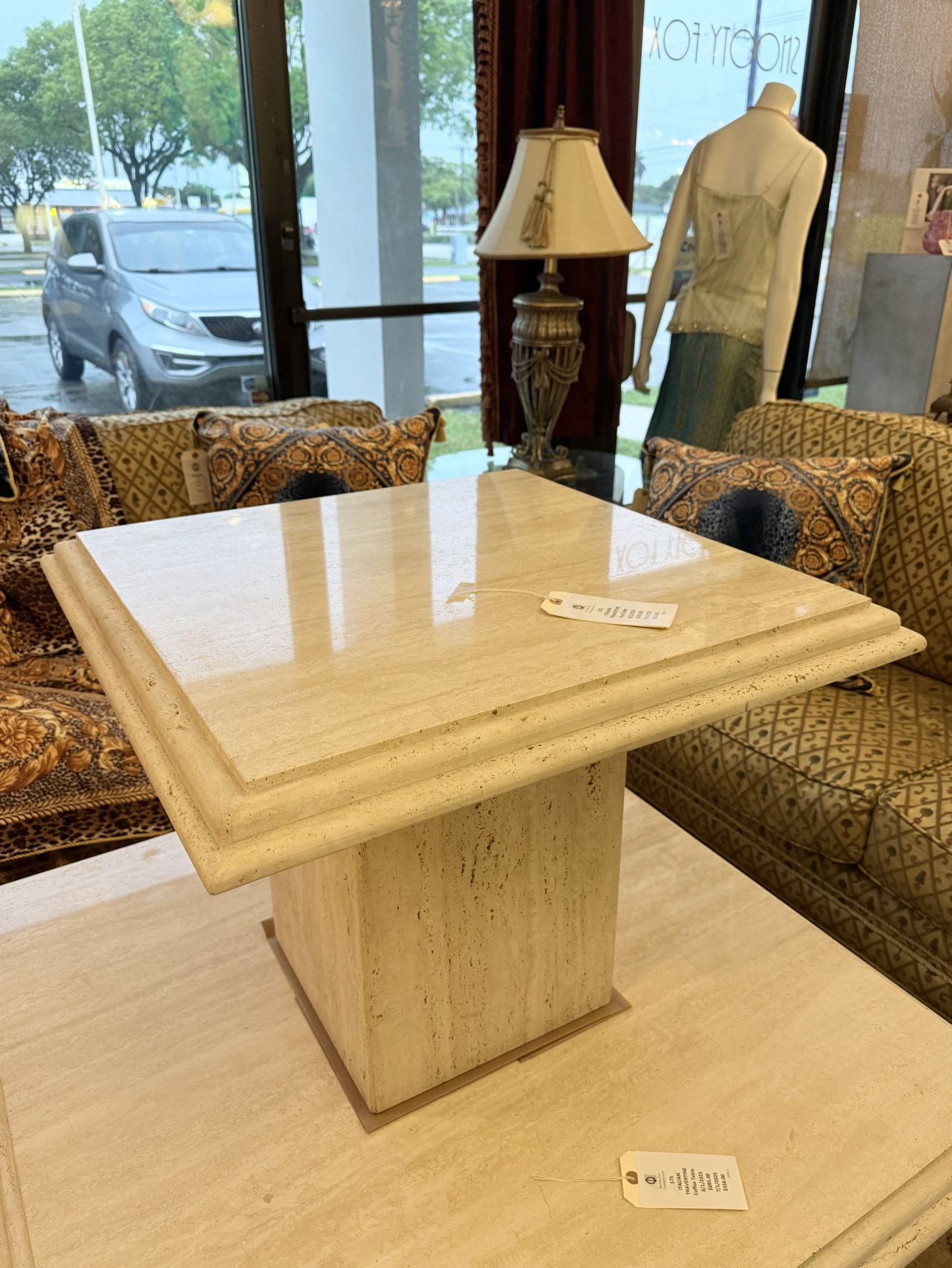 Italian TRAVERTINE End Table