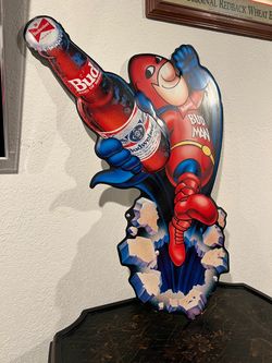 Rare Bud Man Aluminum Sign From 1989
