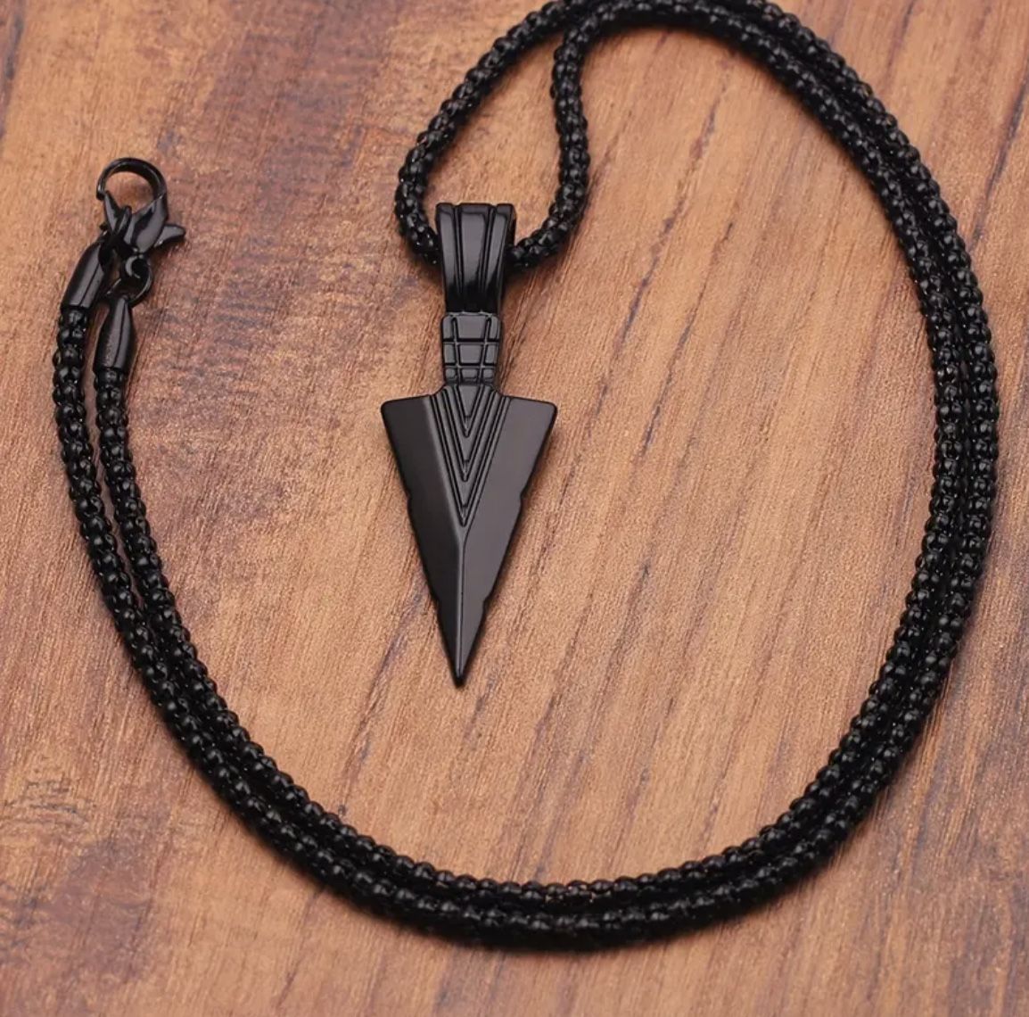 Black Arrowhead Necklace 