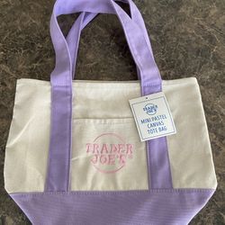 Purple Trader joes mini tote bag 