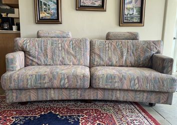 Roche Bobois Comfortable Fabric Loveseat Sofa Couch. Made in Italy.