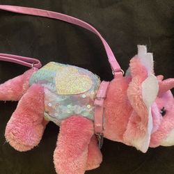 Rhino pink Plush Toy purse 