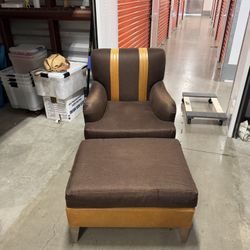 Brown and Golden Striped Chair