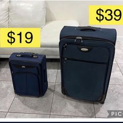 Samsung big luggage suitcase $35, carry on $19 / Maletas usadas