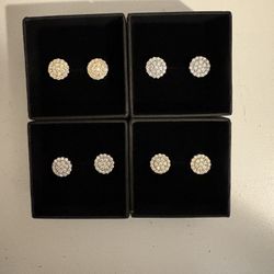 VVS Moissanite Earrings Circle Cluster