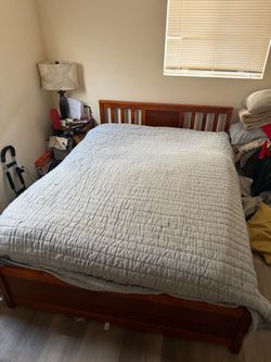 Queen Bed Frame and mattress