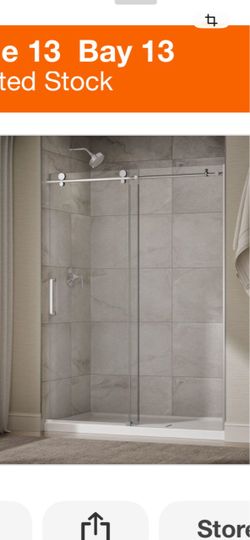 KOHLER Cursiva 56-60 in. W x 78 in. H Sliding Frameless Shower Door in Bright Polished Silver with 5/16 in. Thick Clear Glass