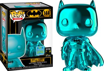 2019 SDCC 50th Anniversary Funko POP! LIMITED EDITION TEAL Chrome BATMAN #144
