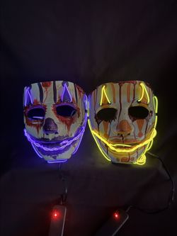 Hand painted,scary bloody LED light up Halloween mask.