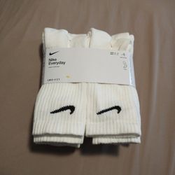 New Nike Everyday White Socks 6 Pack Men Size 8-12