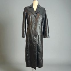 Elegant Black Leather Coat