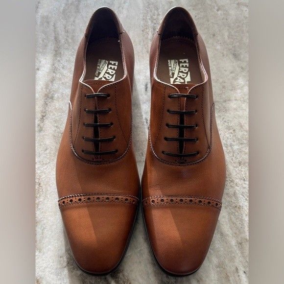 Salvatore Ferragamo Men's Oxford Boston Shoes Size 8