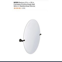 Moen Banbury 26 In. X 23 In. Frameless Pivoting Wall Mirror In Mediterranean Bronze